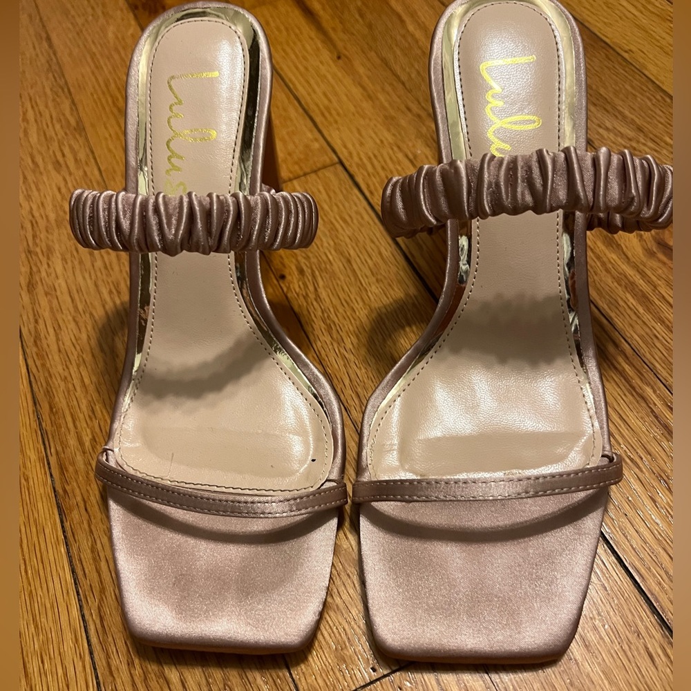 Slide on heeled sandal
